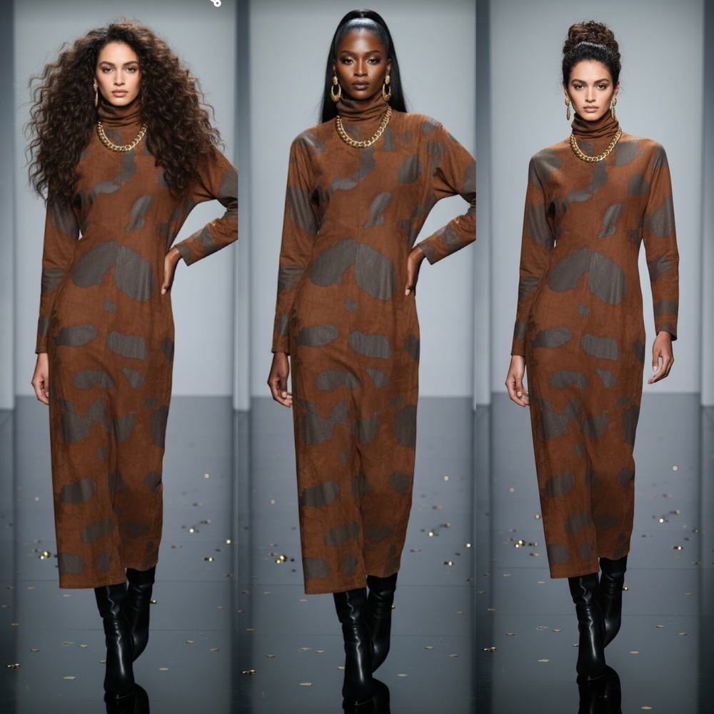 RARE Suede Vintage Elegant  Super Soft SUADE Dress